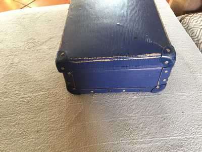 VINTAGE SCHOOL SUITCASE (BLUE) - A BIT OF WEAR AND TEAR.....BUT A GEM