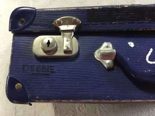 VINTAGE SCHOOL SUITCASE (BLUE) - A BIT OF WEAR AND TEAR.....BUT A GEM