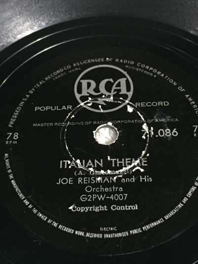 78RPM - JOE REISMAN: ITALIAN THEME//21 RUE PIGALLE