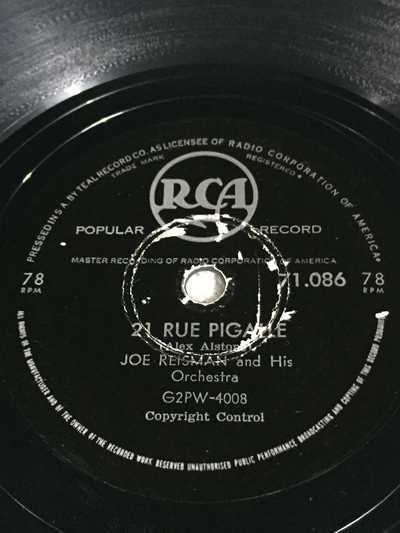 78RPM - JOE REISMAN: ITALIAN THEME//21 RUE PIGALLE