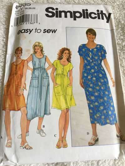 PATTERN SIMPLICITY 8035 (UNUSED) - DRESS (SIZE 18-20-22)