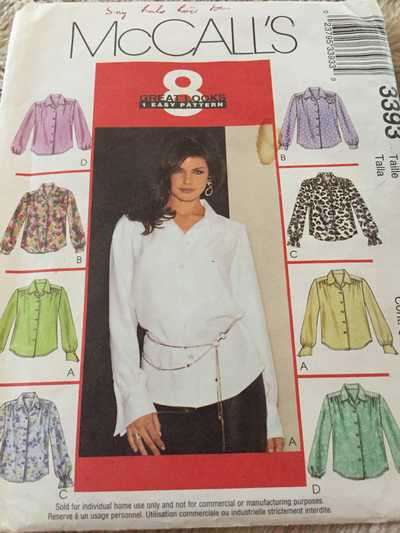 PATTERN MCCALL'S 3393  (BIG SIZES) - BLOUSE (SIZE 18-20-22-24)