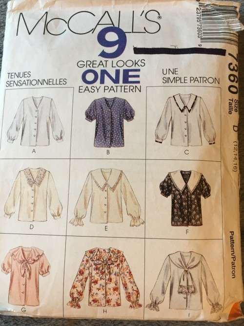 PATTERN MCCALL'S 7360 - BLOUSE (SIZE 12-14-16)
