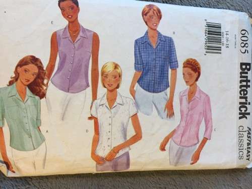 PATTERN BUTTERICK 6085 - BLOUSE (SIZE 14-16-18)