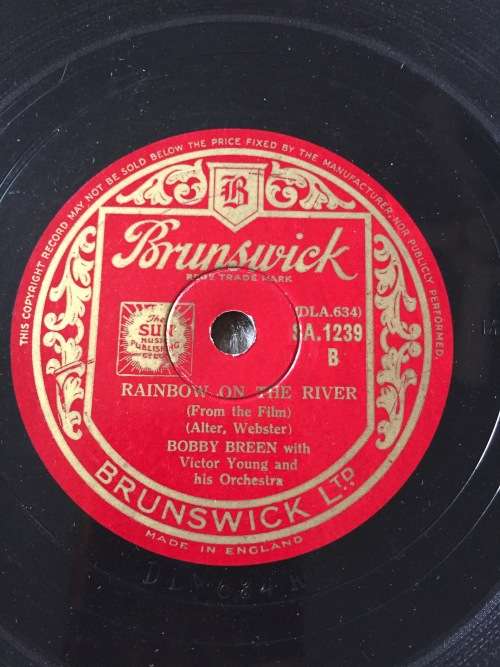 78RPM - BOBBY BREEN and VICTOR YOUNG: FLOWER SONG//RAINBOW ON THE RIVER