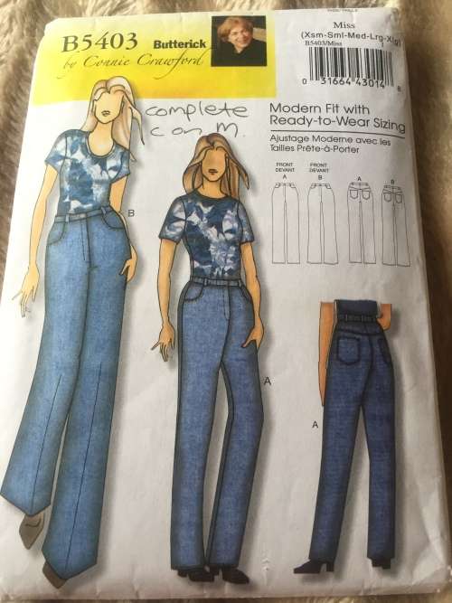 PATTERN BUTTERICK 5403 (CONNIE CRAWFORD)(COMPLETE CUT ON M) - JEANS (SIZE XS-S-M)