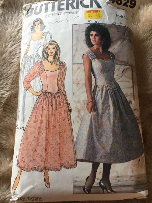 PATTERN BUTTERICK 4829 (COMPLETE, CUT ON 10) - SPECIAL OCCASSION DRESS (SIZE 6-8-10)