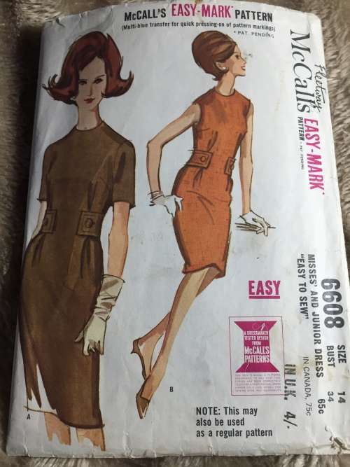 PATTERN MCCALL`S 6608*1962 (VERY VINTAGE, TIDY PATTERNS) - DRESSES (SIZE 14)