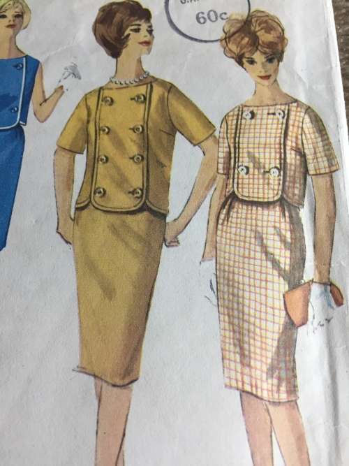 PATTERN SIMPLICITY 4364  (VERY VINTAGE, TIDY PATTERNS) - 2PIECE DRESS (SIZE 14)