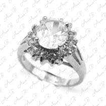 925 Silver princess cut clear cubic zirconia ring