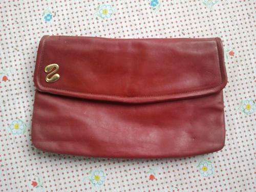 Red Leather clutch bag