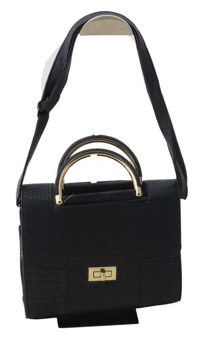 **NEW ARRIVAL**Elegant Faux Crocodile leather bag in Black-step out in style!