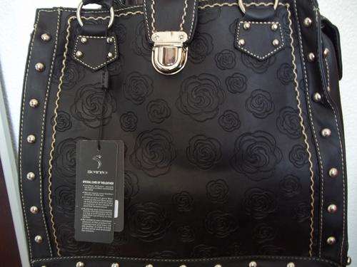 ***Stunning Ladies leather Bag in BLACK WITH STUDS.  A Great buy!