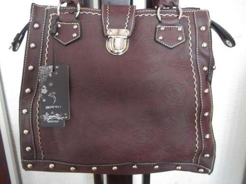 ***NEW ARRIVALS***Stunning Ladies leather Bag in BROWN WITH STUDS.  A Great buy!