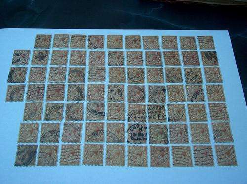 73 x King George V 1924-26 brown three halfpence stamps (as shown)