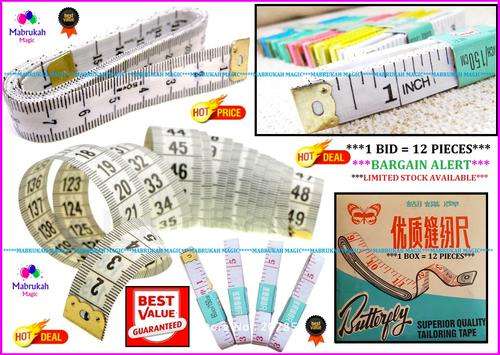 ***1 BID = 1 UNIT = 1 BOX OF 12 PIECES***ORIGINAL BUTTERFLY MEASURING TAPE**