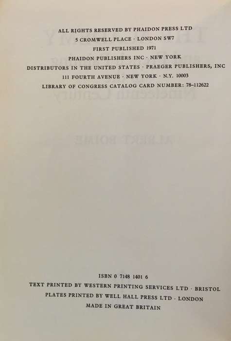 The Academy and French Painting in the Nineteenth Century. Albert Boime. First Edition 1971