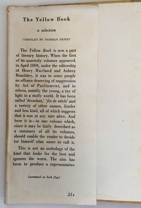 The Yellow Book, a Selection. Norman Denny (Ed.) Hardcover. Undated