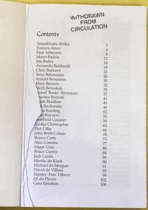 Collected South African Obituaries by Chris Barron, softcover, 2005