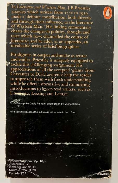 Literature and Western Man - JB Priestly. Softcover. 1969