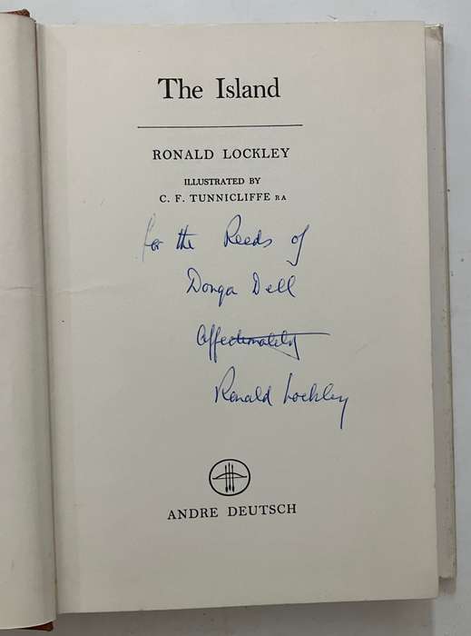 The Island - Ronald Lockley. SIGNED Hardcover w dj, 1st Ed. 1969