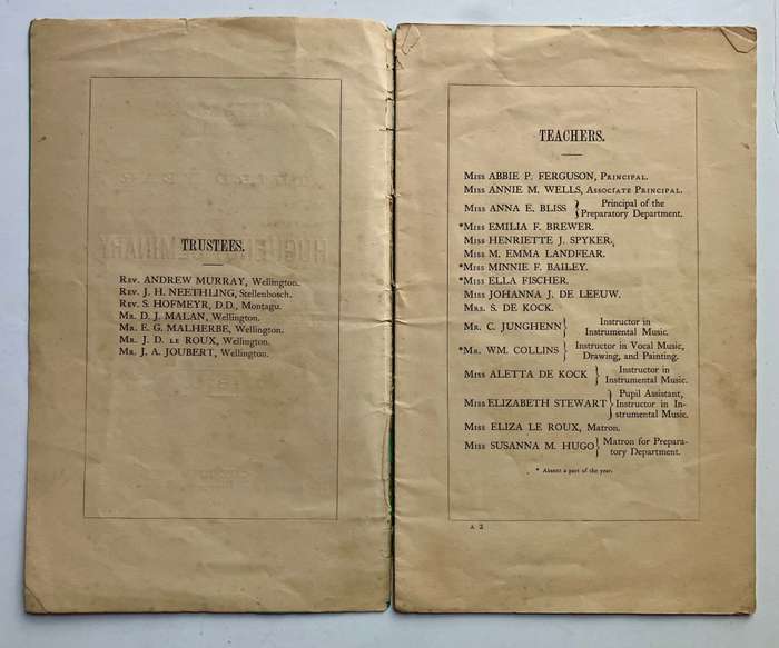 Huguenot Seminary: Catalogue of the Third Year. Softcover, 1876