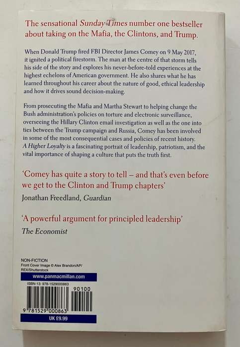 A Higher Loyalty - James Comey. Softcover, 2018