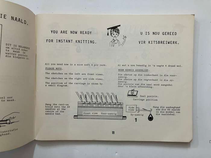 EMPISAL:  One Hour Guide to Instant Knitting. SCARCE BILINGUAL Softcover, 8th Ed. undated