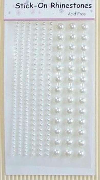 Sheet of Round Stick-On Pearls - Assorted Sizes