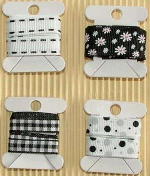 4 x 1 Meter Lengths of Black Ribbon Pack