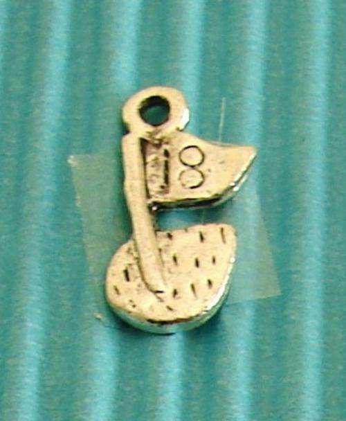 14mm Silver Metal 18th Hole Golf Flag Charm