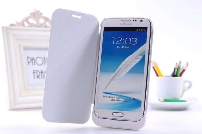 Extended Battery Backup flip Case Power Bank For Samsung Galaxy Note 2 II N7100