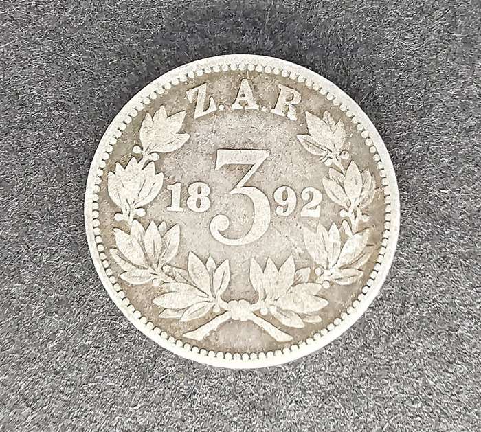 1892 | 3 Pence | Zuid Afrikaansche Republiek | Silver (.925) 16.3 mm Coin