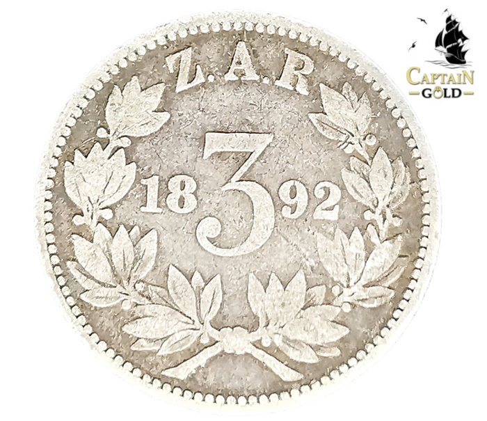 1892 | 3 Pence | Zuid Afrikaansche Republiek | Silver (.925) 16.3 mm Coin