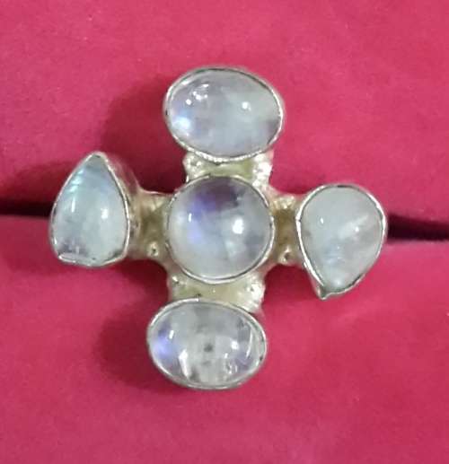 925 stamp. Silver ring with Natural stone Size 7.5-8