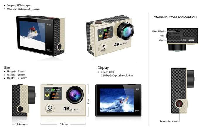 EKEN H8R 4K Ultra HD Action Sports Camera with 32GB Memory card