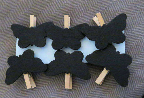 Miniature butterfly blackboard marker pegs.