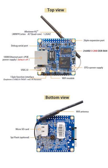 Orange Pi Zero Set 6: Orange Pi Zero 512MB + Expansion Board + Black Case