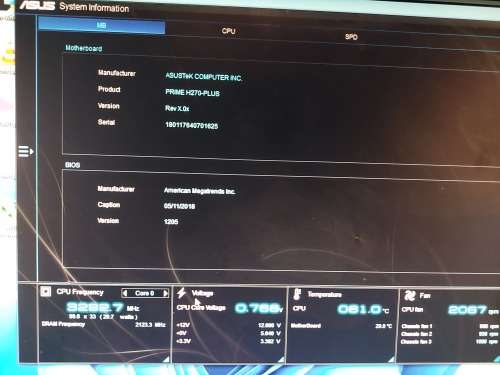 Asus prime h270-plus+ intel core i5 6500 + 16GB DDR4 ram