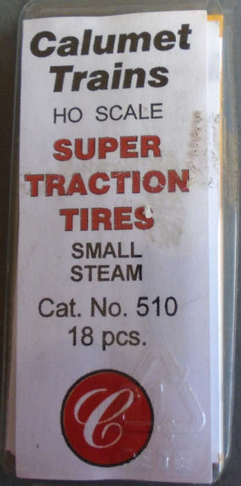 CALUMET TRAINS HO SCALE - 14 X TRACTION TYRES FOR SMALL STEAM ENGINES - CARDED