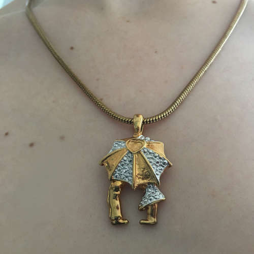 Cute Kissing Under the Umbrella Pendant on a chain