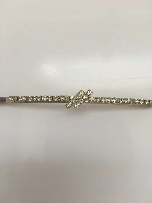 Silver Swarovski crystal choker and hairclip