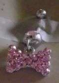 PRETTY PINK BOW BELLYRING