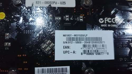 MSI N610GT-MD1GD3/LP Graphics Card PCI-E 1GB DDR3 supports DX12 (Small Form Factor)