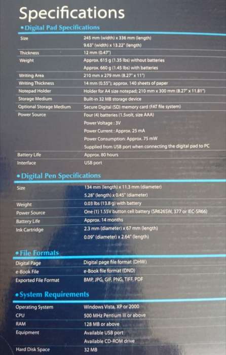 Mecer A4 Digi Notepad with 32mb Memory  A402
