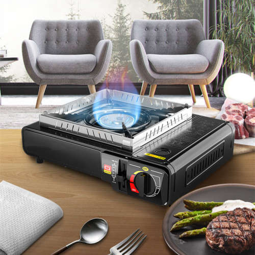 Outdoor cassette stove, portable hot pot, outdoor barbecue stove, household dual-purpose gas stove