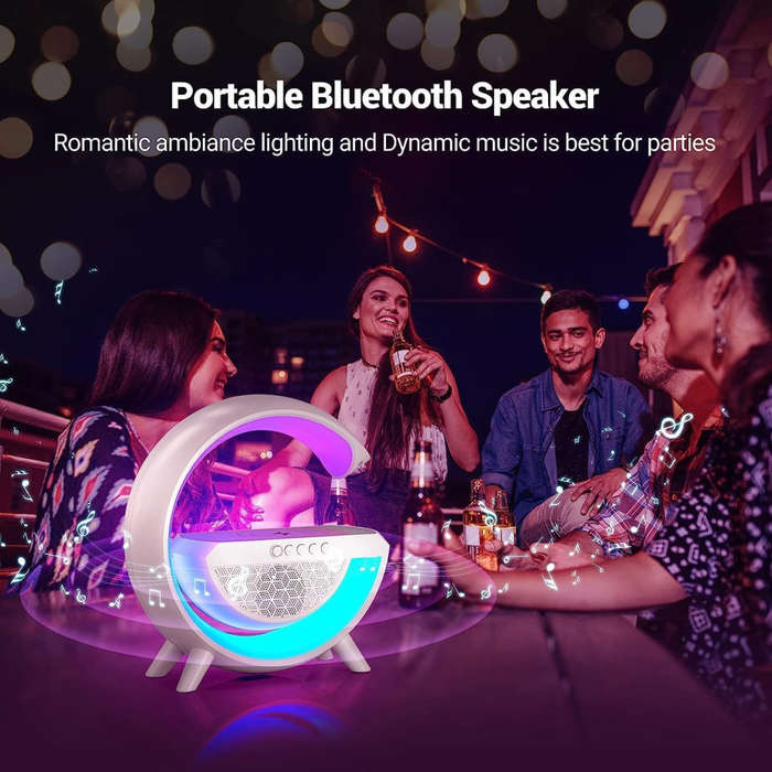 G Letter Bluetooth Speaker 3-in-1 Wireless Charger Bluetooth Speaker Home Office Party Bedside Lamp