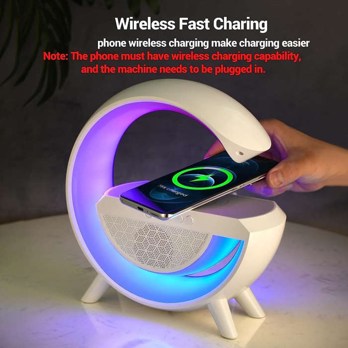 G Letter Bluetooth Speaker 3-in-1 Wireless Charger Bluetooth Speaker Home Office Party Bedside Lamp