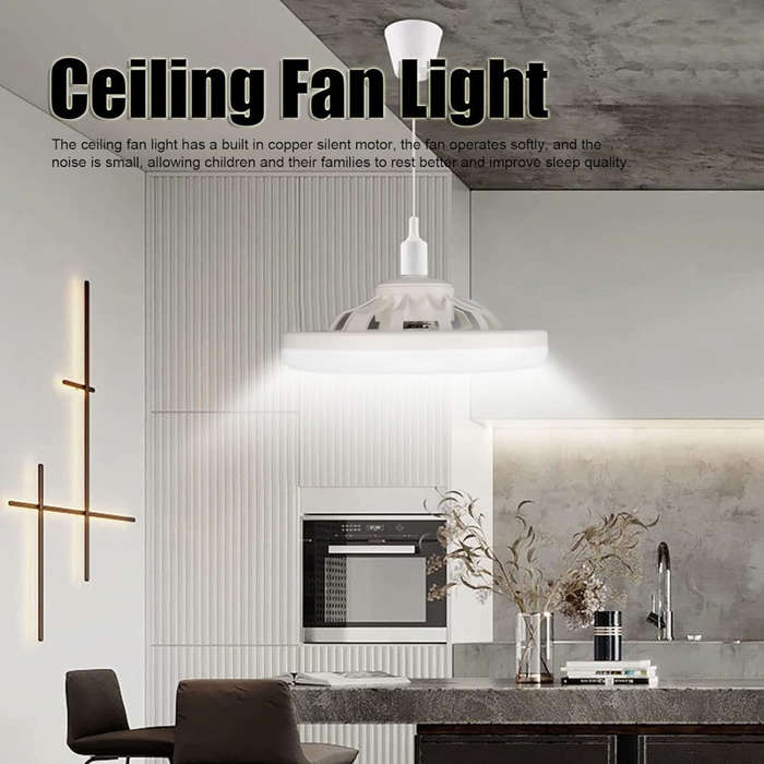 2-in-1 Ceiling Fan E27 LED Bulb Electric Fan LED Ceiling Light