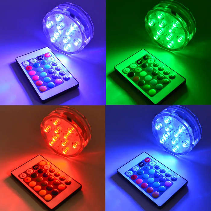 7 colors waterproof RGB swimming pool LED light aquarium, landscape light portable remote control